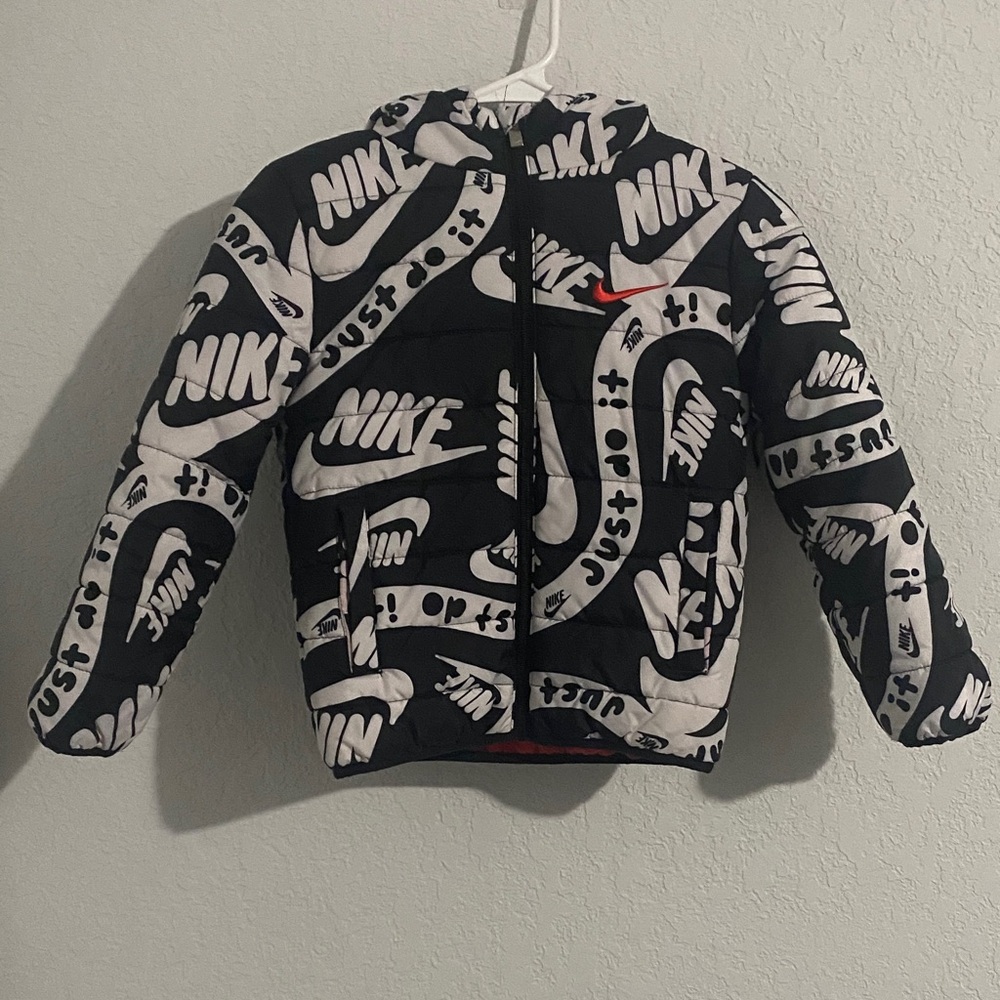 Kids Nike Black and White Puffer Jacket